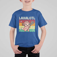 Funny Axolotl Lacrosse LAX Laxalotl T Shirt For Kid Lacrosse Player Retro Vintage