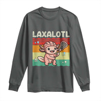 Funny Axolotl Lacrosse LAX Laxalotl Long Sleeve Shirt Lacrosse Player Retro Vintage