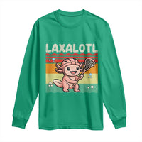 Funny Axolotl Lacrosse LAX Laxalotl Long Sleeve Shirt Lacrosse Player Retro Vintage