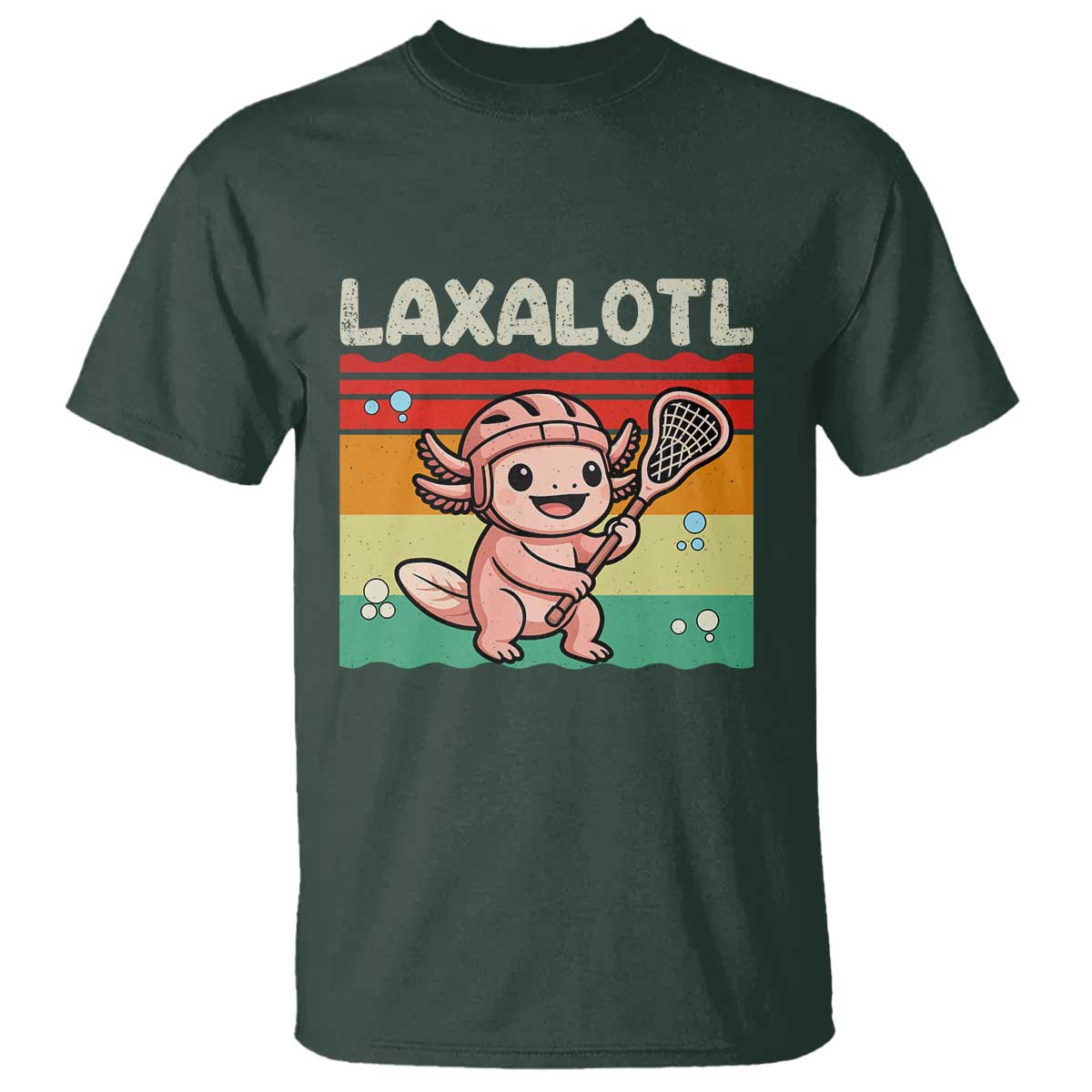 Funny Axolotl Lacrosse LAX Laxalotl T Shirt Lacrosse Player Retro Vintage