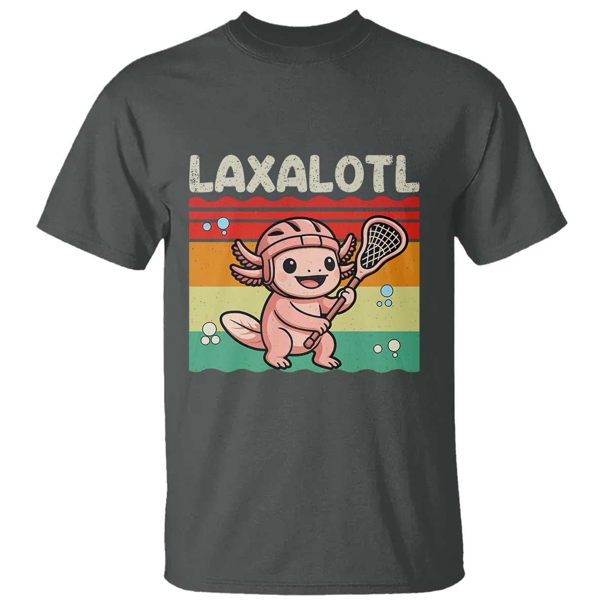 Funny Axolotl Lacrosse LAX Laxalotl T Shirt Lacrosse Player Retro Vintage