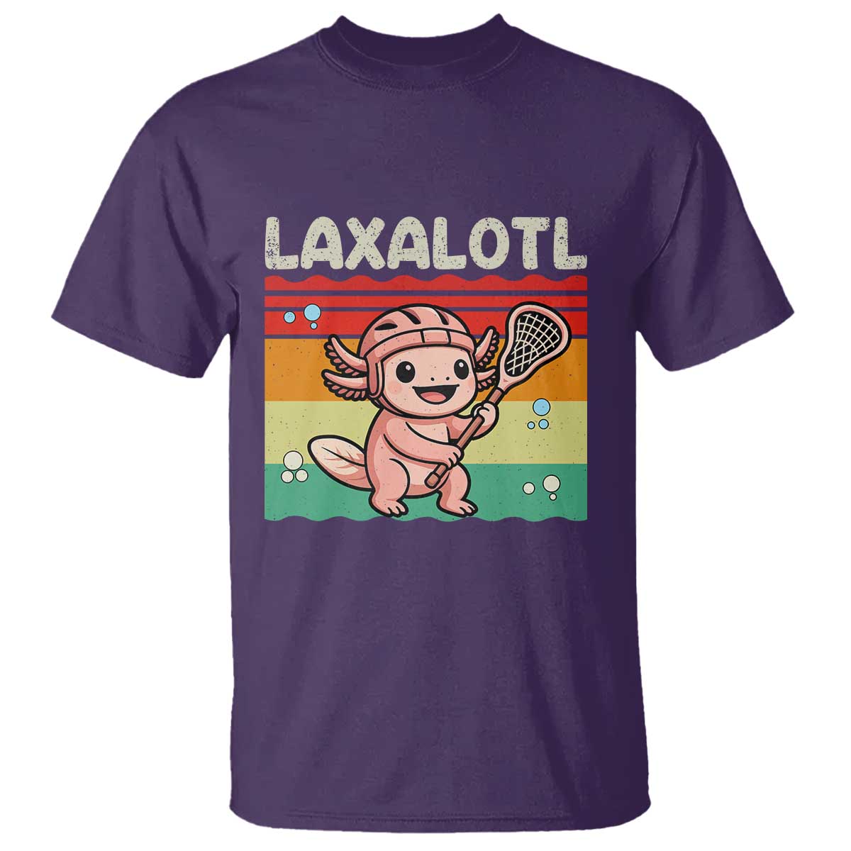 Funny Axolotl Lacrosse LAX Laxalotl T Shirt Lacrosse Player Retro Vintage