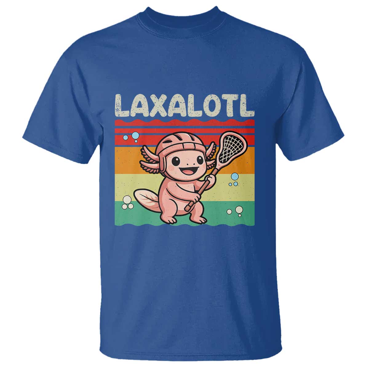 Funny Axolotl Lacrosse LAX Laxalotl T Shirt Lacrosse Player Retro Vintage