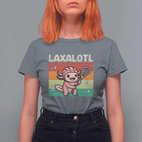 Funny Axolotl Lacrosse LAX Laxalotl T Shirt For Women Lacrosse Player Retro Vintage