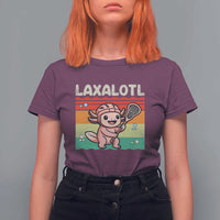 Funny Axolotl Lacrosse LAX Laxalotl T Shirt For Women Lacrosse Player Retro Vintage