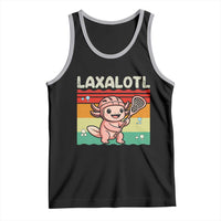 Funny Axolotl Lacrosse LAX Laxalotl Tank Top Lacrosse Player Retro Vintage