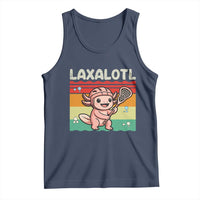Funny Axolotl Lacrosse LAX Laxalotl Tank Top Lacrosse Player Retro Vintage