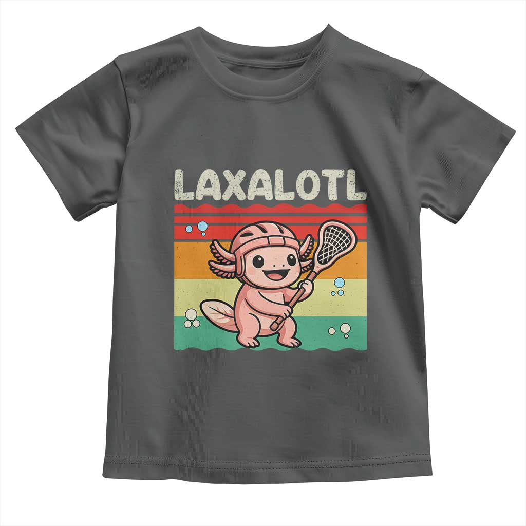 Funny Axolotl Lacrosse LAX Laxalotl Toddler T Shirt Lacrosse Player Retro Vintage