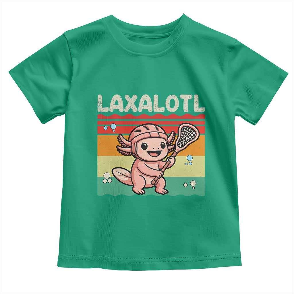 Funny Axolotl Lacrosse LAX Laxalotl Toddler T Shirt Lacrosse Player Retro Vintage
