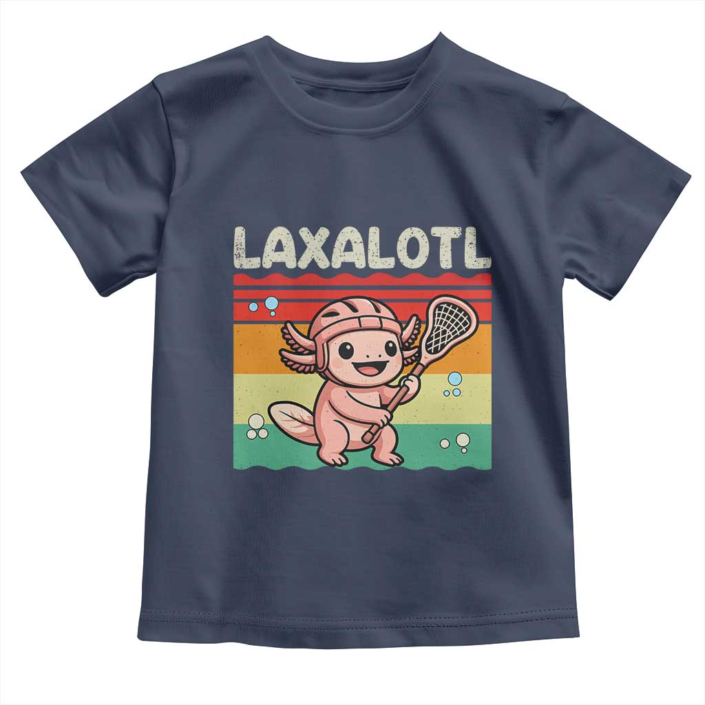 Funny Axolotl Lacrosse LAX Laxalotl Toddler T Shirt Lacrosse Player Retro Vintage