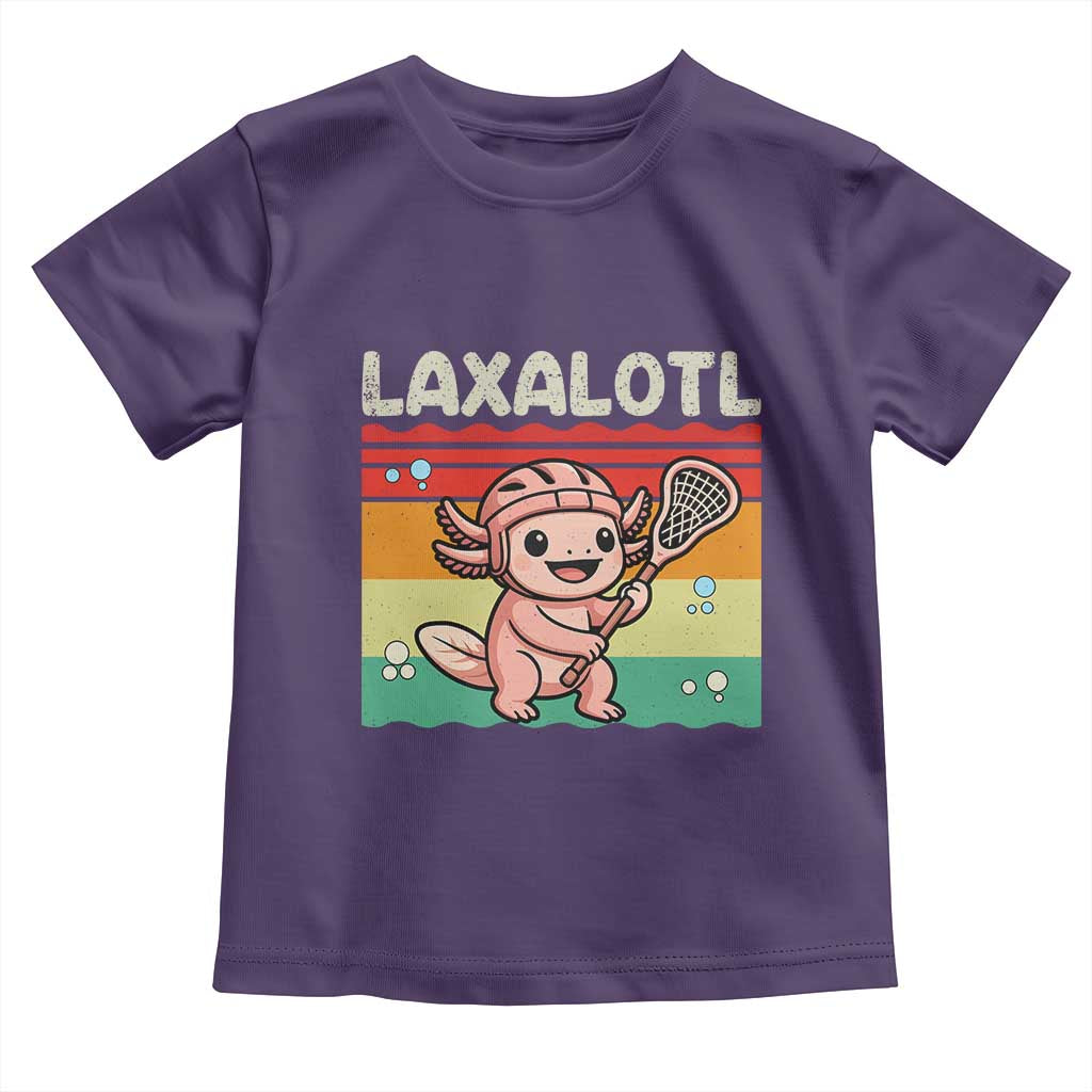 Funny Axolotl Lacrosse LAX Laxalotl Toddler T Shirt Lacrosse Player Retro Vintage