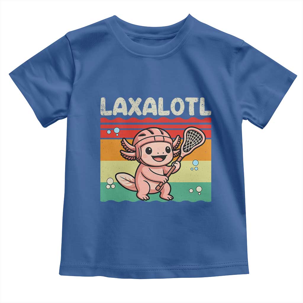 Funny Axolotl Lacrosse LAX Laxalotl Toddler T Shirt Lacrosse Player Retro Vintage