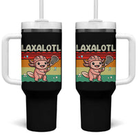 Funny Axolotl Lacrosse LAX Laxalotl Tumbler With Handle Lacrosse Player Retro Vintage