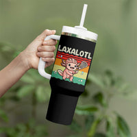 Funny Axolotl Lacrosse LAX Laxalotl Tumbler With Handle Lacrosse Player Retro Vintage