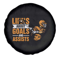 Funny Lacrosse Lax Player Spare Tire Cover Life's About Goals And Assists