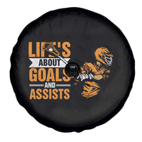 Funny Lacrosse Lax Player Spare Tire Cover Life's About Goals And Assists