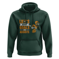 Funny Lacrosse Lax Player Hoodie Life's About Goals And Assists