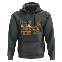 Funny Lacrosse Lax Player Hoodie Life's About Goals And Assists