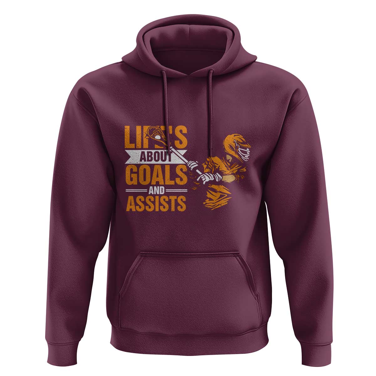Funny Lacrosse Lax Player Hoodie Life's About Goals And Assists