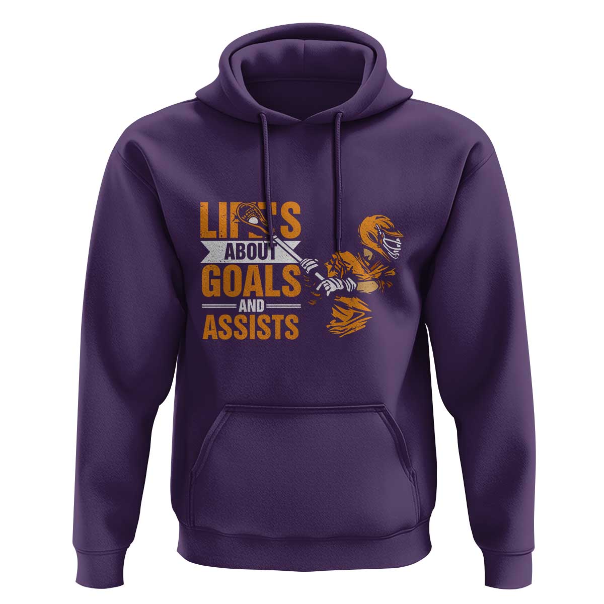 Funny Lacrosse Lax Player Hoodie Life's About Goals And Assists