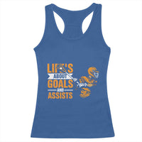 Funny Lacrosse Lax Player Racerback Tank Top Life's About Goals And Assists