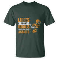 Funny Lacrosse Lax Player T Shirt Life's About Goals And Assists