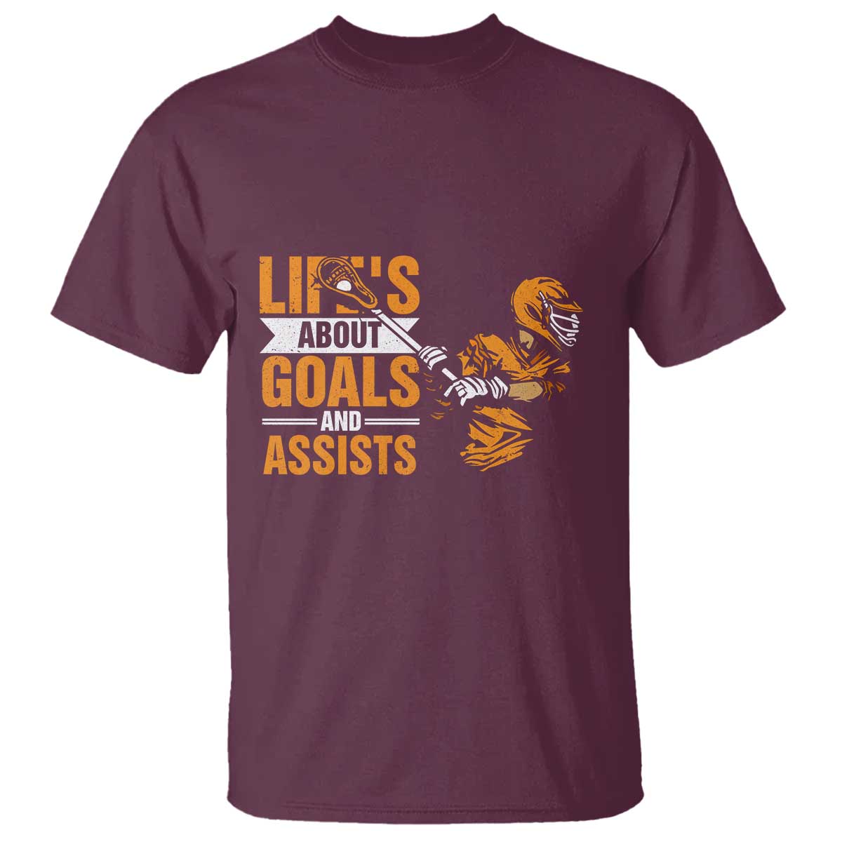 Funny Lacrosse Lax Player T Shirt Life's About Goals And Assists