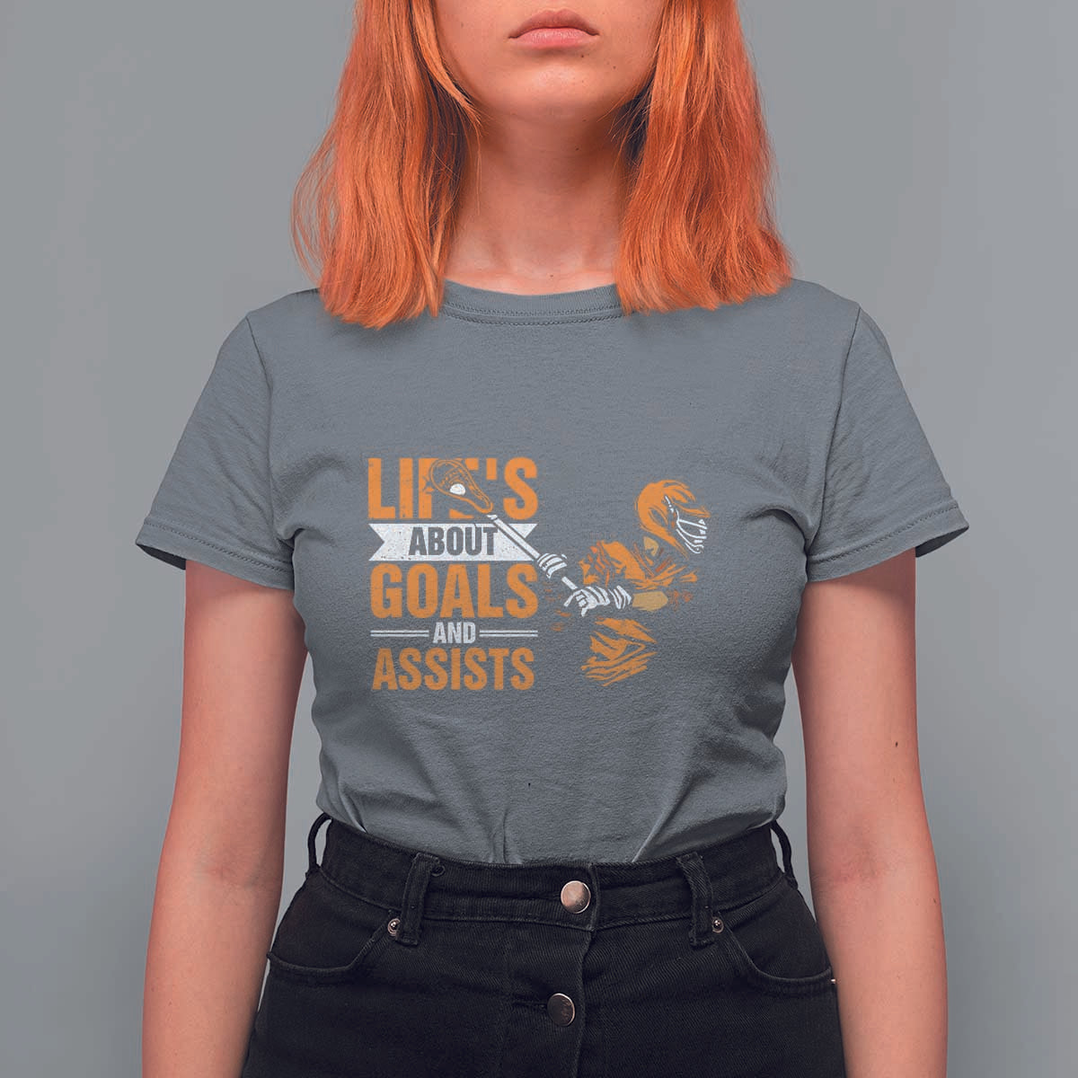 Funny Lacrosse Lax Player T Shirt For Women Life's About Goals And Assists