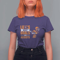 Funny Lacrosse Lax Player T Shirt For Women Life's About Goals And Assists