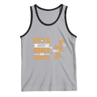 Funny Lacrosse Lax Player Tank Top Life's About Goals And Assists