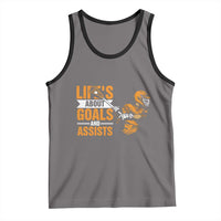 Funny Lacrosse Lax Player Tank Top Life's About Goals And Assists