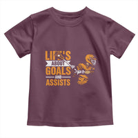 Funny Lacrosse Lax Player Toddler T Shirt Life's About Goals And Assists