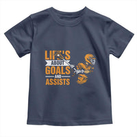 Funny Lacrosse Lax Player Toddler T Shirt Life's About Goals And Assists