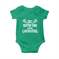 Funny Don't Mess With Me I Play Lacrosse Baby Onesie Vintage Lax Sticks