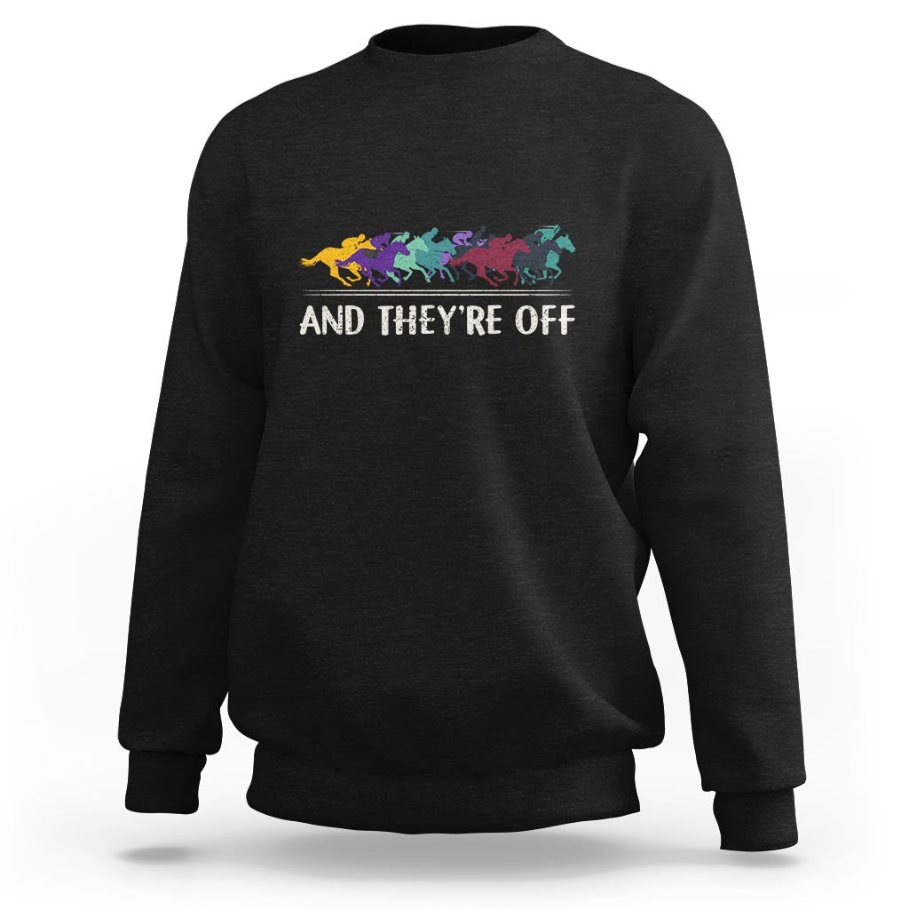 Horse Racing Sweatshirt And They're Off Vintage Jockey - Wonder Print Shop