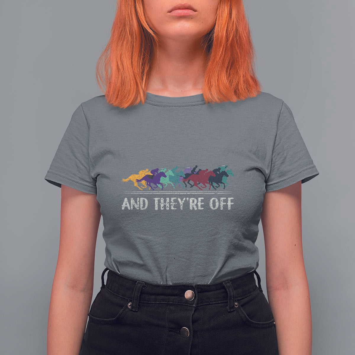 Horse Racing T Shirt For Women And They're Off Vintage Jockey - Wonder Print Shop