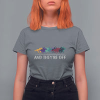 Horse Racing T Shirt For Women And They're Off Vintage Jockey - Wonder Print Shop