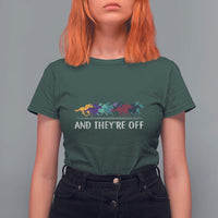 Horse Racing T Shirt For Women And They're Off Vintage Jockey - Wonder Print Shop