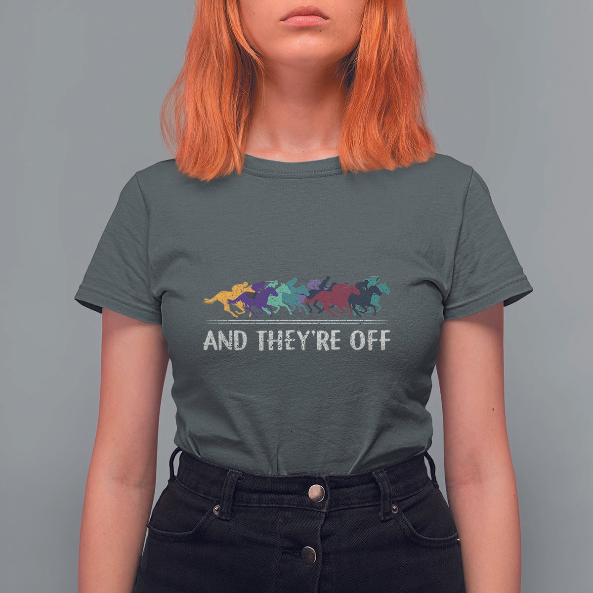 Horse Racing T Shirt For Women And They're Off Vintage Jockey - Wonder Print Shop