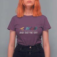 Horse Racing T Shirt For Women And They're Off Vintage Jockey - Wonder Print Shop