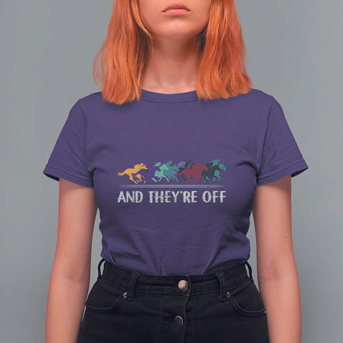 Horse Racing T Shirt For Women And They're Off Vintage Jockey - Wonder Print Shop