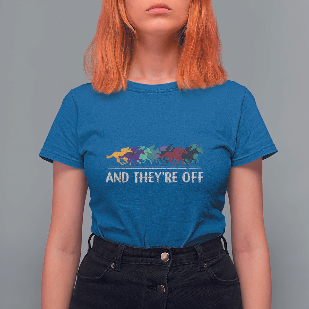 Horse Racing T Shirt For Women And They're Off Vintage Jockey - Wonder Print Shop