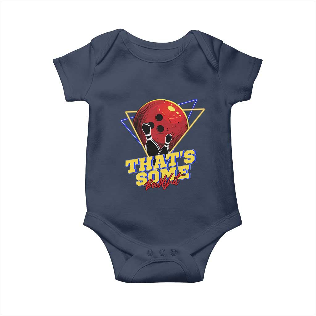 80s Bowling Baby Onesie That's Some Bowlshit Neon Retro Ball Pins Strike Spilt - Wonder Print Shop