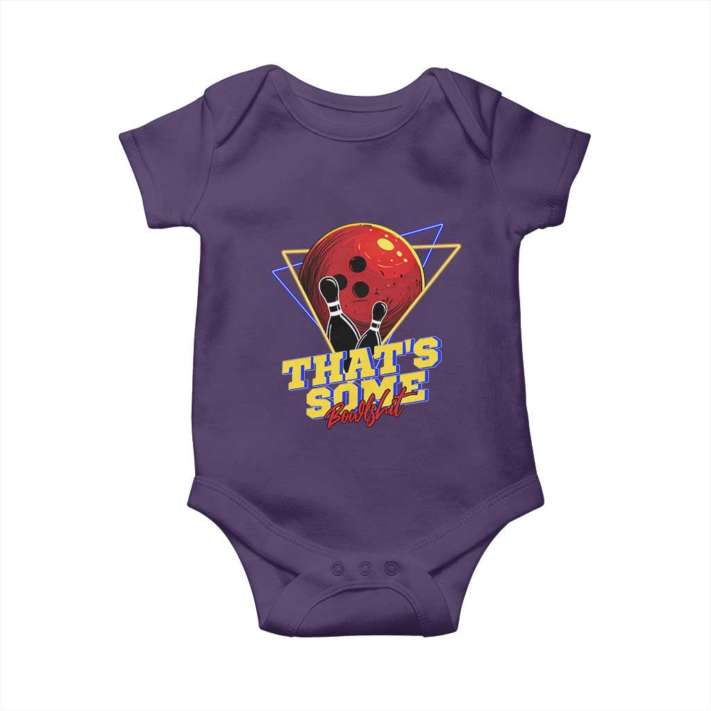 80s Bowling Baby Onesie That's Some Bowlshit Neon Retro Ball Pins Strike Spilt - Wonder Print Shop