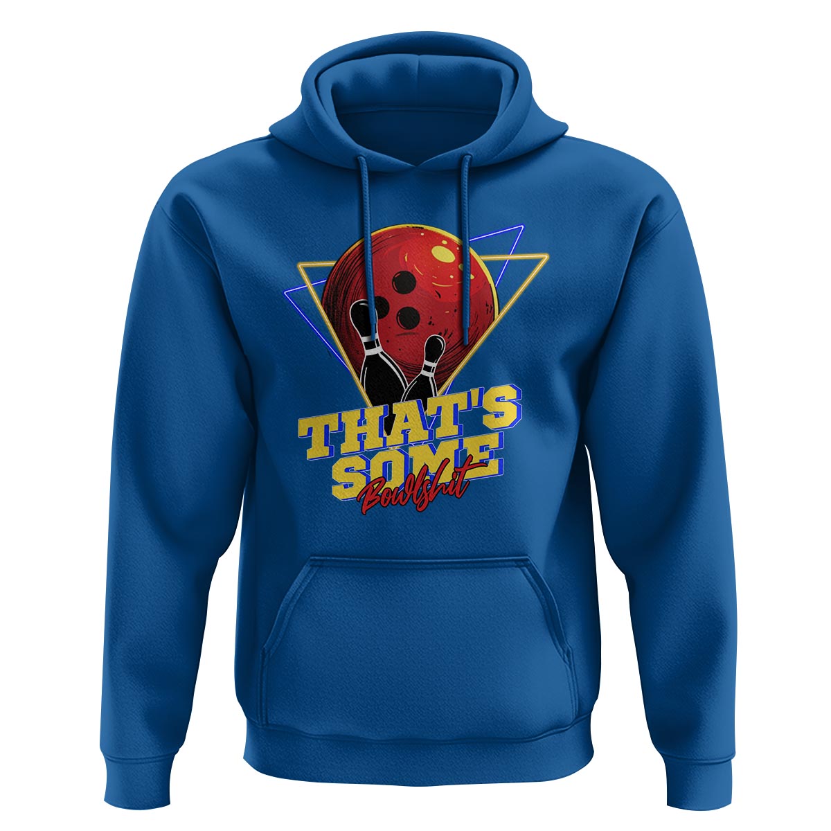 80s Bowling Hoodie That's Some Bowlshit Neon Retro Ball Pins Strike Spilt - Wonder Print Shop