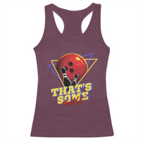 80s Bowling Racerback Tank Top That's Some Bowlshit Neon Retro Ball Pins Strike Spilt - Wonder Print Shop