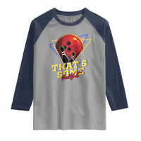 80s Bowling Raglan Shirt That's Some Bowlshit Neon Retro Ball Pins Strike Spilt - Wonder Print Shop