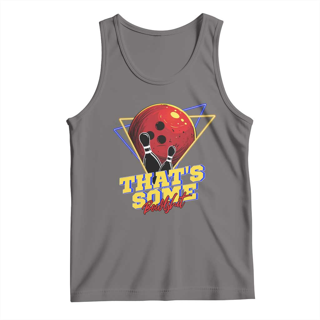 80s Bowling Tank Top That's Some Bowlshit Neon Retro Ball Pins Strike Spilt - Wonder Print Shop