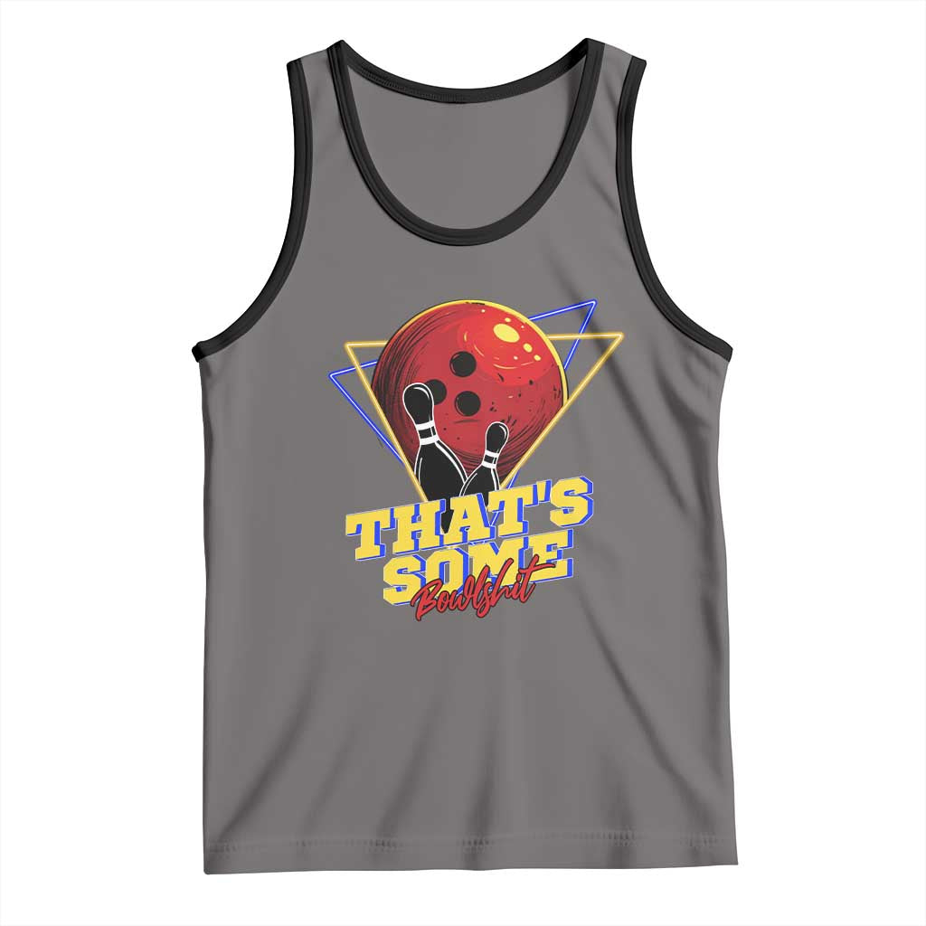 80s Bowling Tank Top That's Some Bowlshit Neon Retro Ball Pins Strike Spilt - Wonder Print Shop