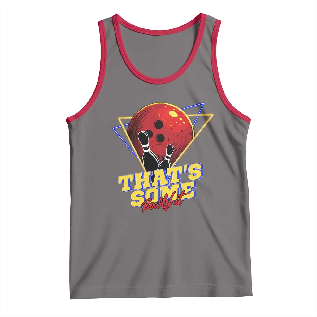 80s Bowling Tank Top That's Some Bowlshit Neon Retro Ball Pins Strike Spilt - Wonder Print Shop